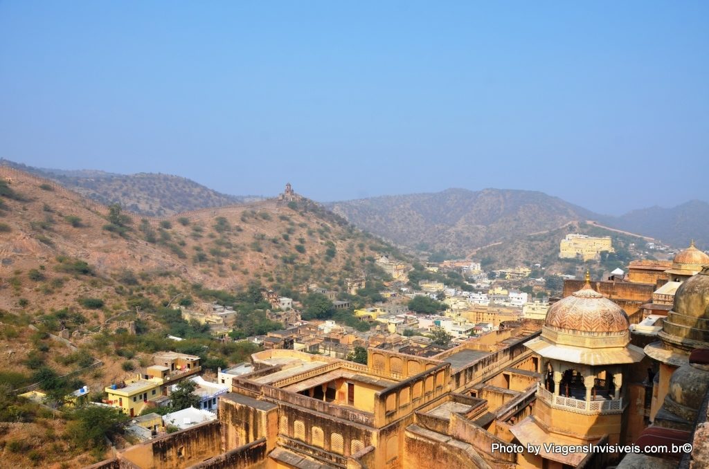 Vista de uma das torres do Amber Fort, Jaipur, Índia