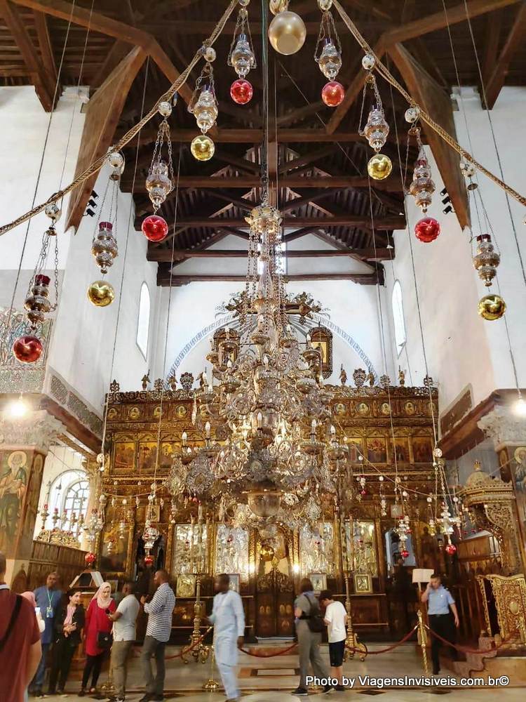 O altar da Igreja da Natividade, Belém, Palestina